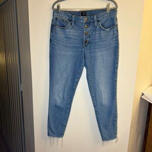 JCrew Women’s 9” High Rise Skinny Button Fly Denim Jeans Size 30